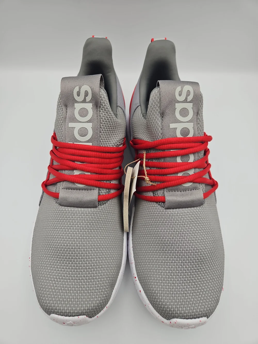 adidas Men's Grey Sneakers with Red Accents